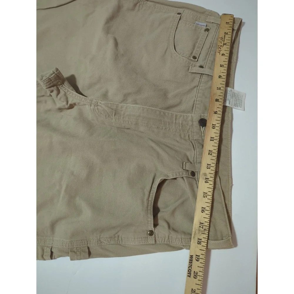 Carhartt Mens 38x34 Dark Khaki Loose Fit Canvas Carpenter 36x32 B159 GKH
